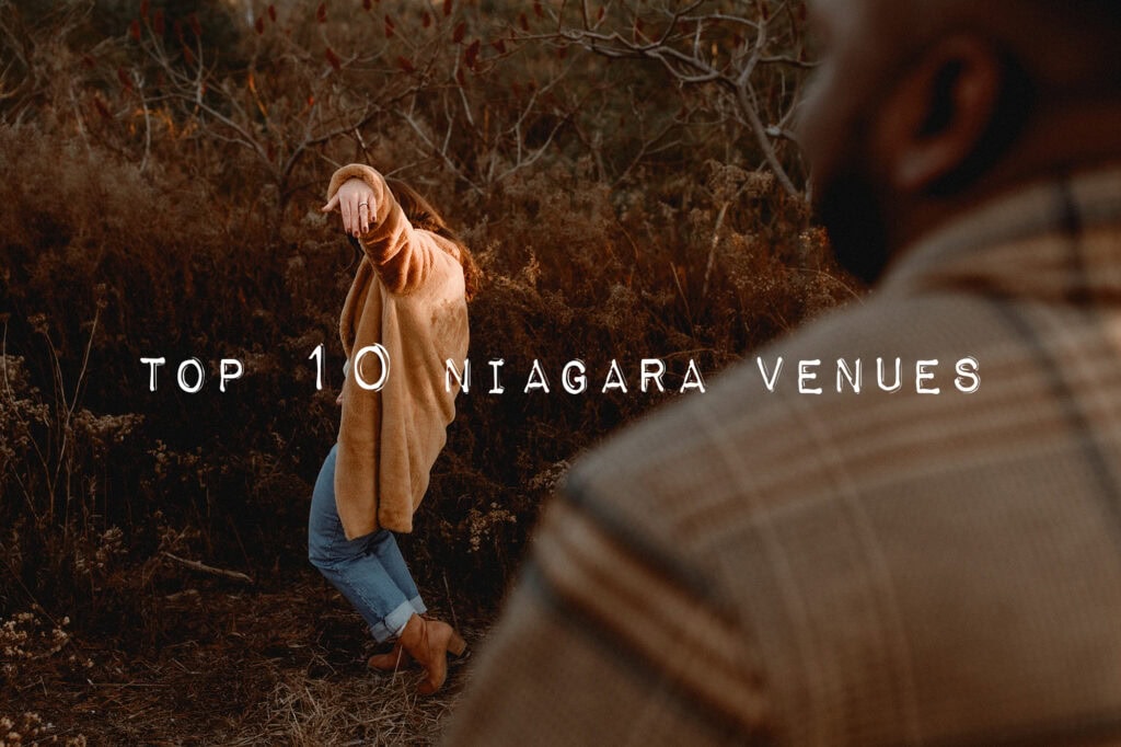 engaged woman flashing ring for camera