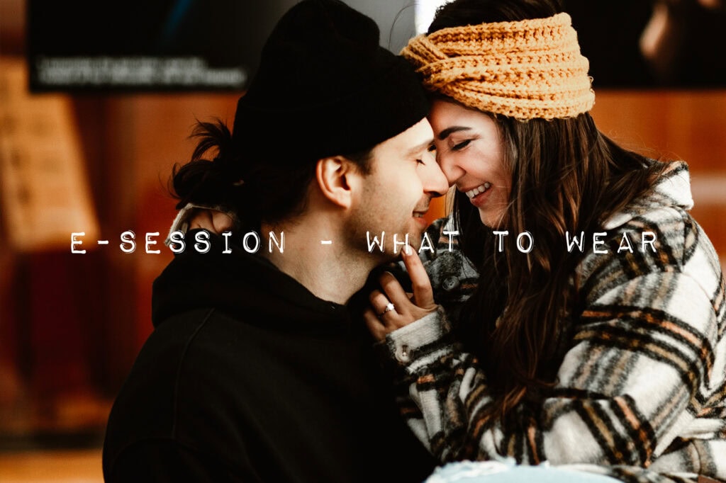 engaged Canadian couple embracing in cold weather
