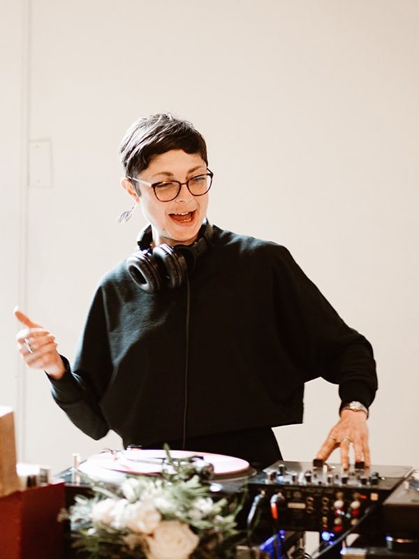 the Spice Factory dj donna lovejoy playing tunes at a wedding reception