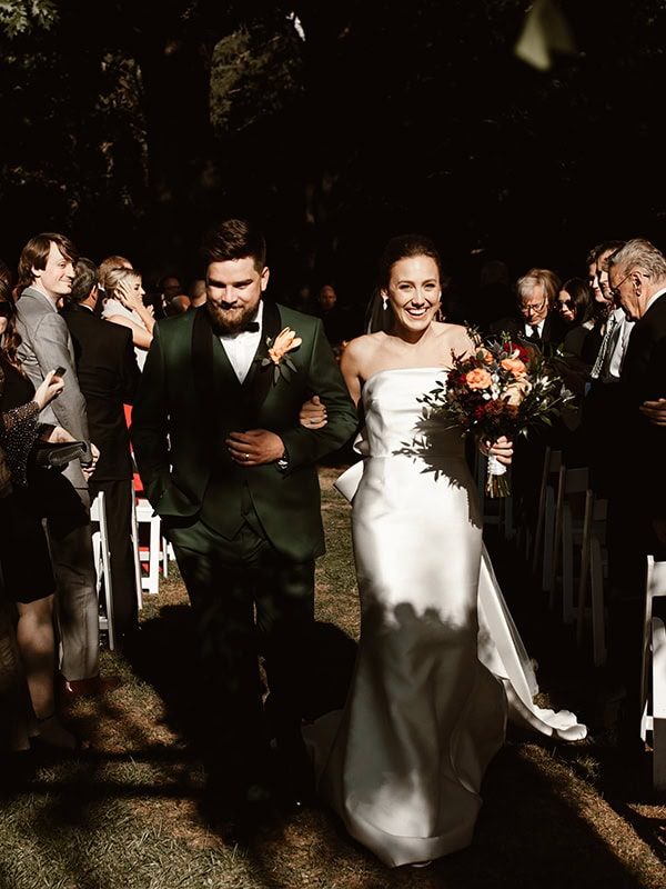 Bride and groom just married at Kurts Orchard wedding